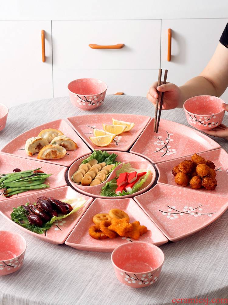 The dishes suit household 0 seafood hot pot reunion dinner party platter The creative ceramic tableware portfolio