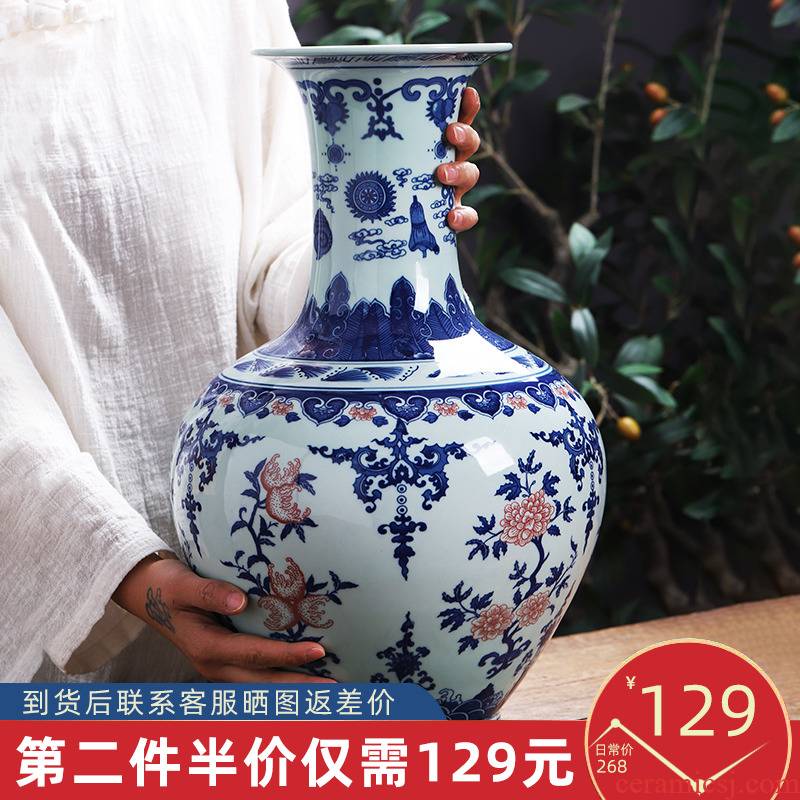 Jingdezhen ceramics design blue and white porcelain vase furnishing articles of Chinese style household act the role ofing is tasted, the sitting room TV ark adornment arranging flowers
