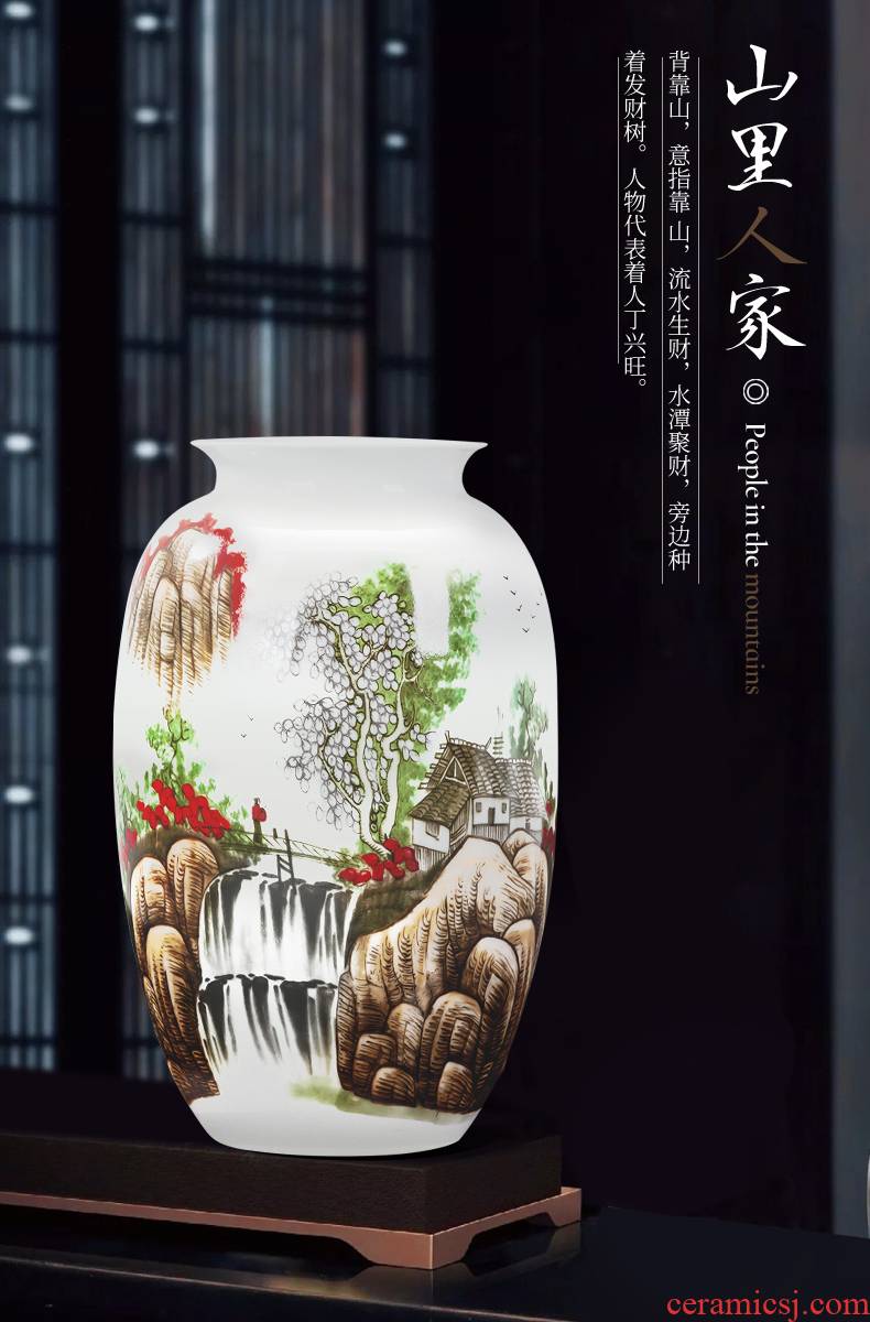 Jingdezhen ceramics vase Chinese flower arranging home sitting room porch TV ark, Angle of what adornment is placed on the ground