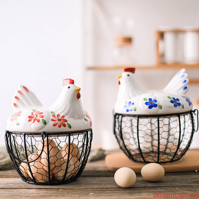 An Egg basket of fruit basket of garlic potatoes sundry blue ceramic kitchen decorating ideas the hen to receive iron basket