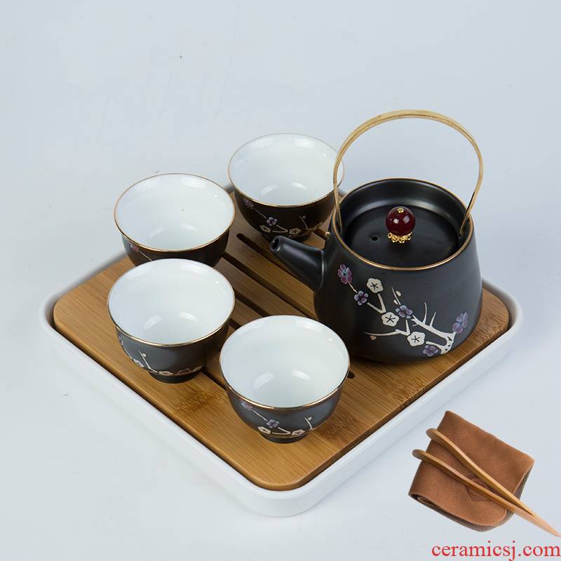 Ronkin tea set the whole household contracted and I portable mini car ceramic teapot teacup kung fu suits for