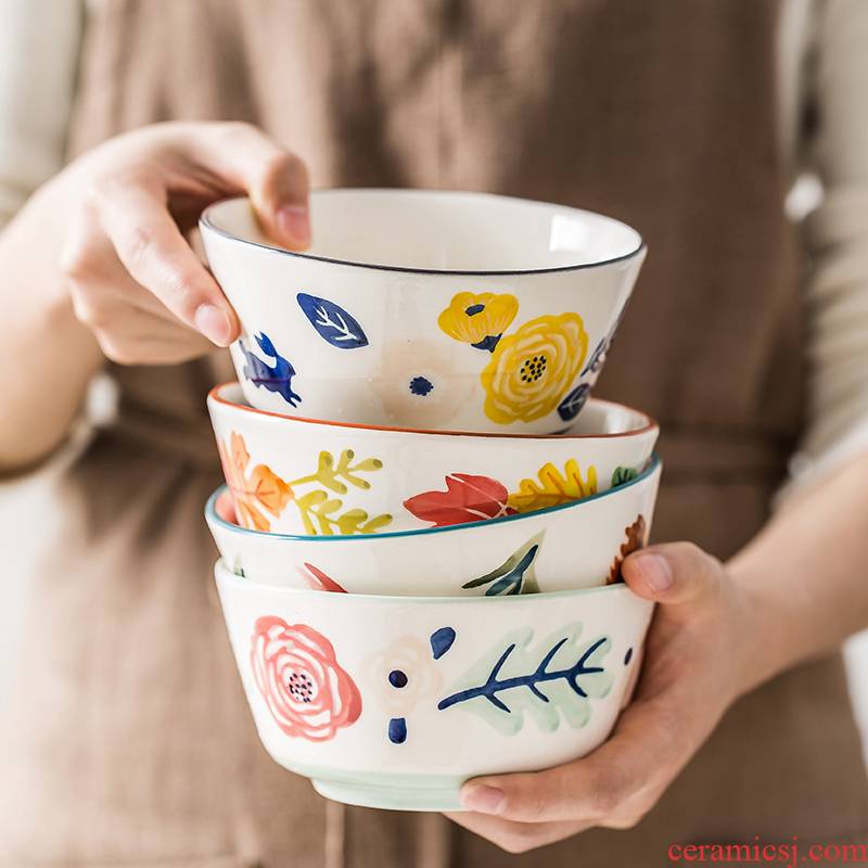 Japanese ins creative ceramic tableware soup bowl rainbow such as bowl mercifully rainbow such always pull rainbow such as bowl Nordic home eat noodles bowl of pasta