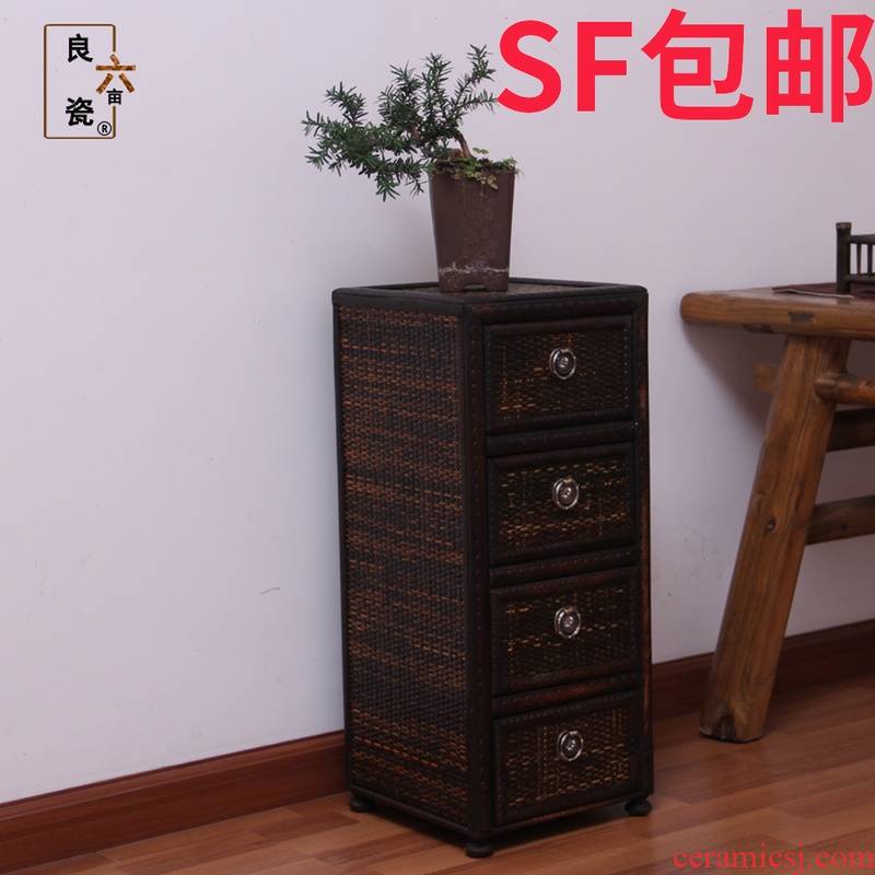 Bamboo tea ark cabinet type tea accessories receive ark side multi - purpose small square table flower electric TaoLu base