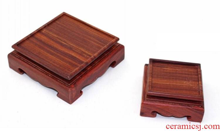 Solid wood base square seal decree wooden stamp furnishing articles of handicraft hand put a jade stone, wooden base