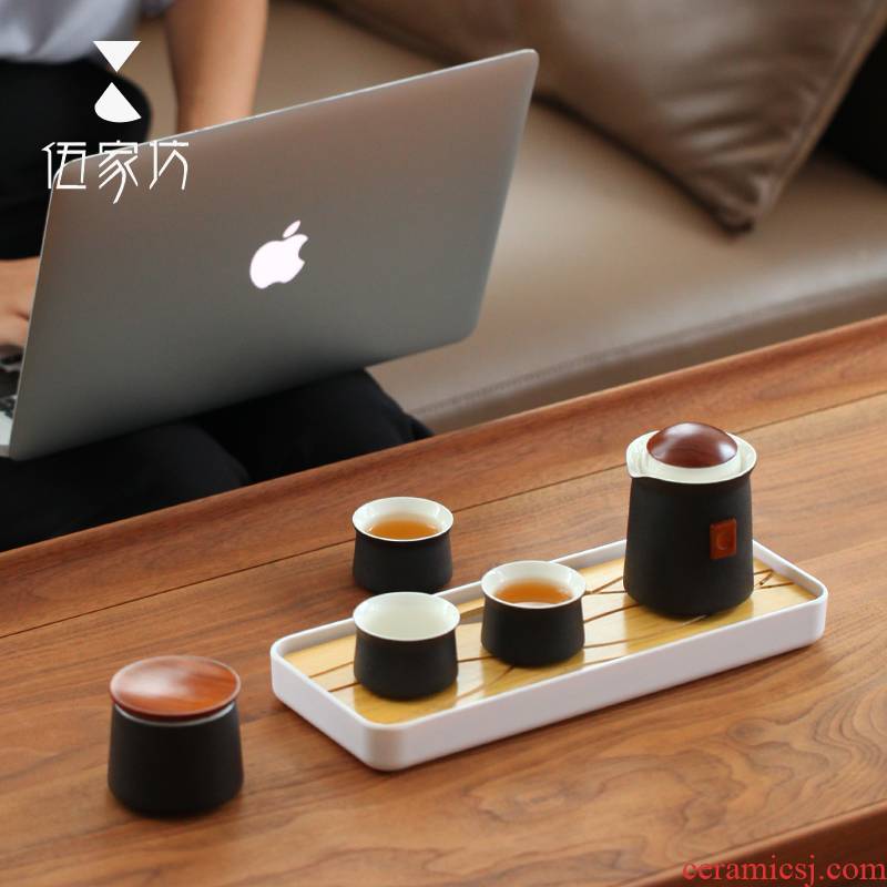 The Wu family travel lane ceramic crack of portable business carry - on bag tea cup home of kung fu tea set