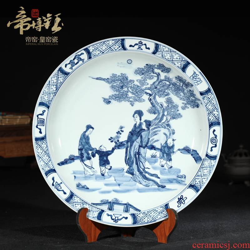 Jingdezhen ceramic antique hand - made character hang dish to decorate sitting plate hanging furnishing articles porcelain household act the role ofing is tasted