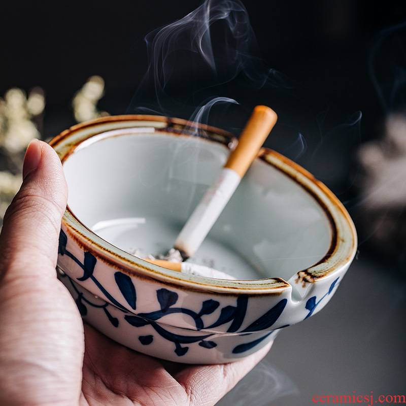 Creative hand - made Japanese household wind ashtray ashtray teahouse ceramic restaurant office table move ashtrays