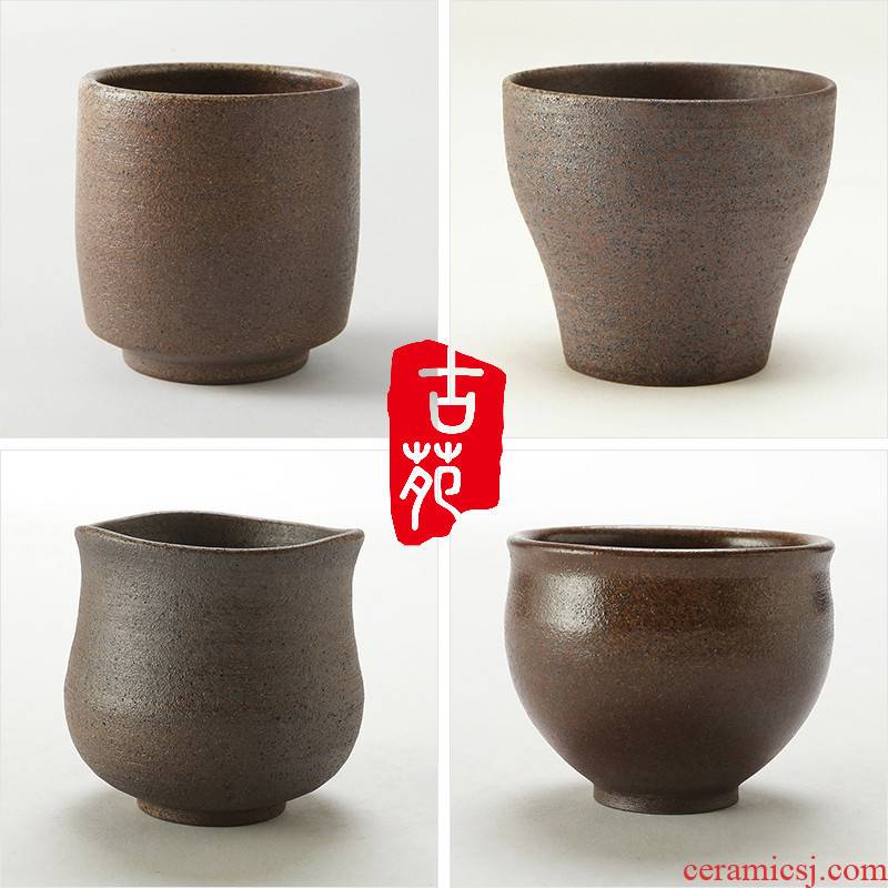 Coarse pottery sample tea cup of the big Japanese glass violet arenaceous bowl with Coarse pottery kung fu tea glass ceramic cup firewood master CPU