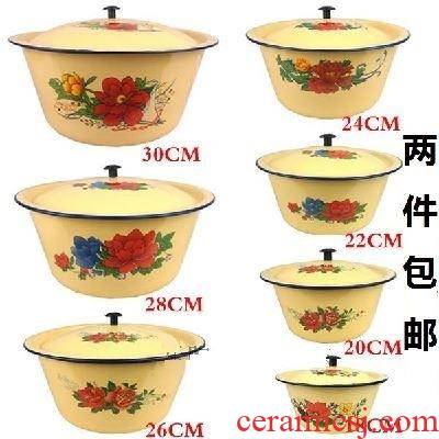 A Warm harbor round with all wrapped with cover enamel learn mail small tang, porcelain pot cover household soup kitchen