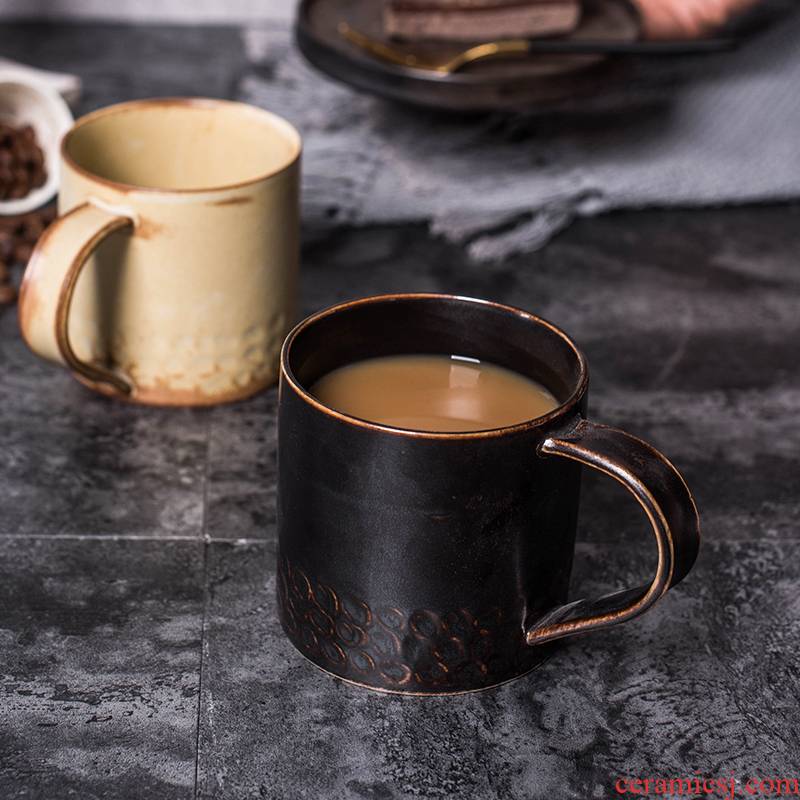 European office keller cup, lovely move mark cup retro art tea ceramic coffee cup