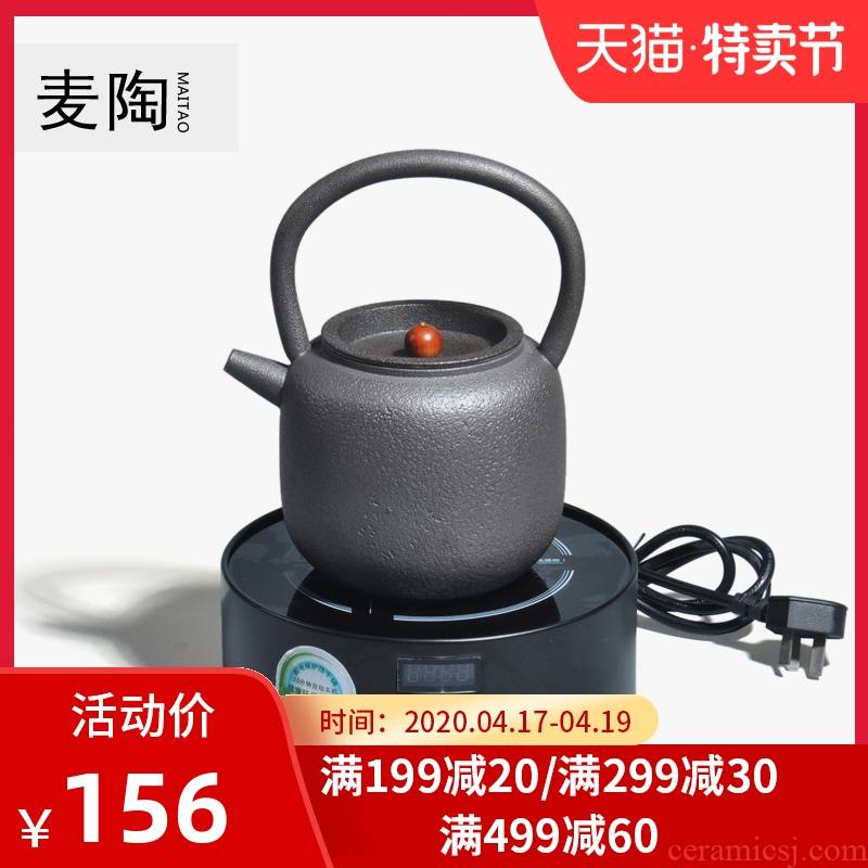 MaiTao Japanese manual black pottery curing burn kung fu tea set girder teapot the boiled tea, the electric TaoLu suits for