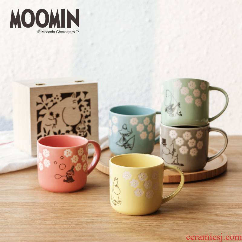Moomin Moomin cartoon ceramic keller cup creative wooden gift boxes coffee keller cup imported from Japan