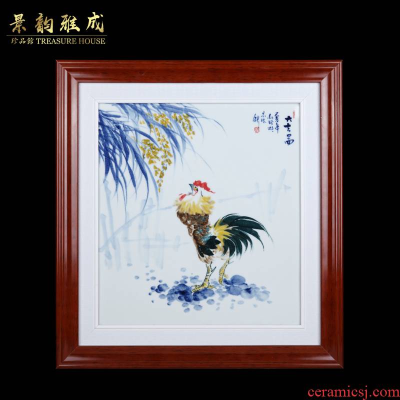 Jingdezhen ceramic hand - made fine figure study of sitting room sofa setting wall adornment household porcelain plate painting that hang a picture