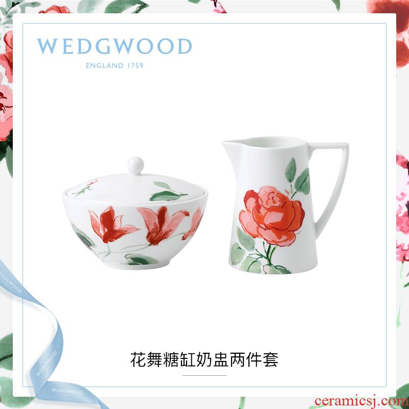 WEDGWOOD waterford WEDGWOOD flower dance ipads China coffee European sugar bowls with handle small milk cup milk as cans of two set of gift box