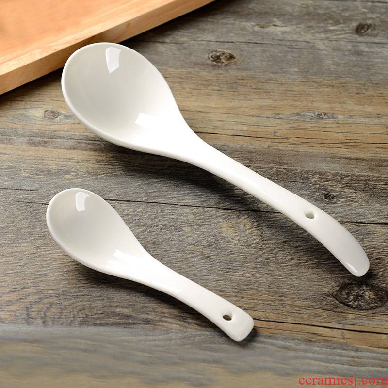 Lototo Japanese Chinese style household teaspoons of long handle ceramic spoon tablespoons of small spoon, spoon, spoon, soup spoon, tableware