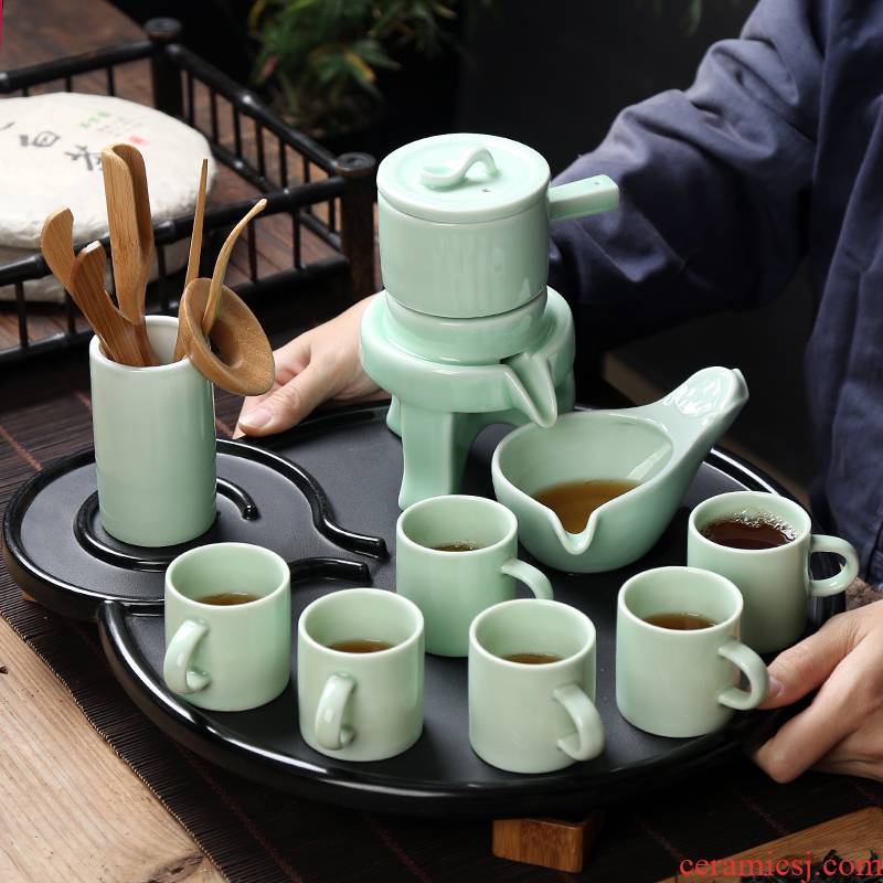 Stone mill lazy tea to implement kung fu tea set suit household automatic contracted Japanese creative ceramic teapot