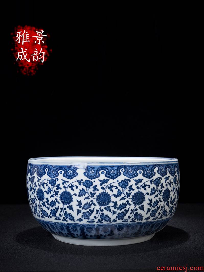 Blue and white porcelain of jingdezhen ceramics cornucopia furnishing articles new Chinese porcelain rich ancient frame home decoration decoration