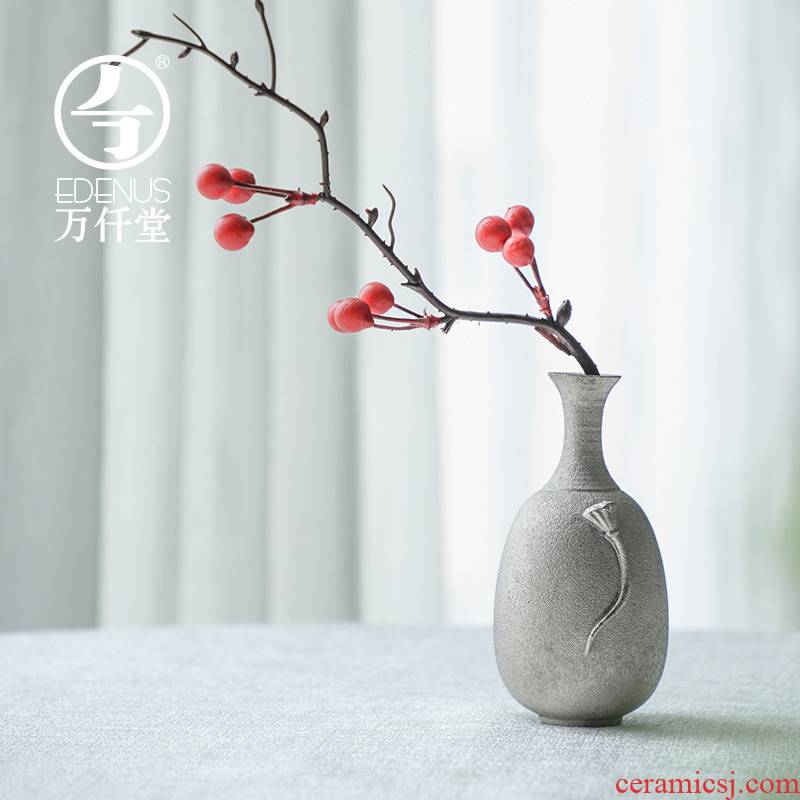 M letters kilowatt/hall vase household act the role ofing is tasted furnishing articles ancient silver glaze ceramic floret bottle vertical desktop flower implement Song Yunying 02
