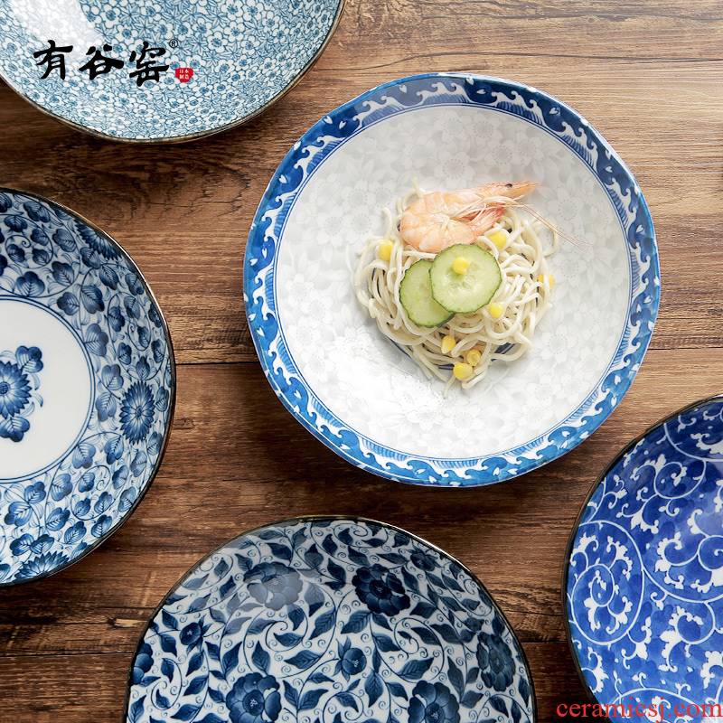 Japan imported plate plate plate FanPan LIDS, Japanese and wind porcelain tableware products to suit China plate by the valley of life