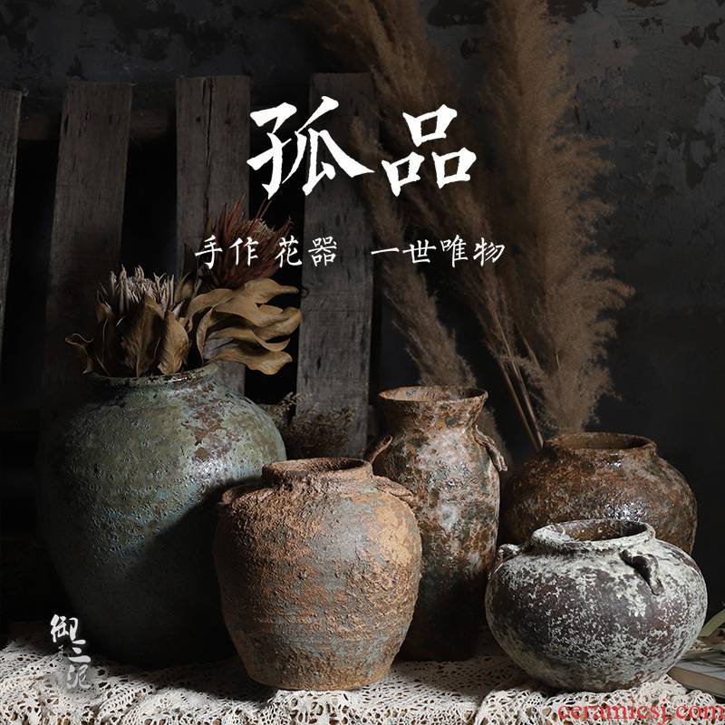Do old coarse TaoHua device more flesh POTS of jingdezhen ceramic vases, hand type teahouse zen master flowerpot orphan works