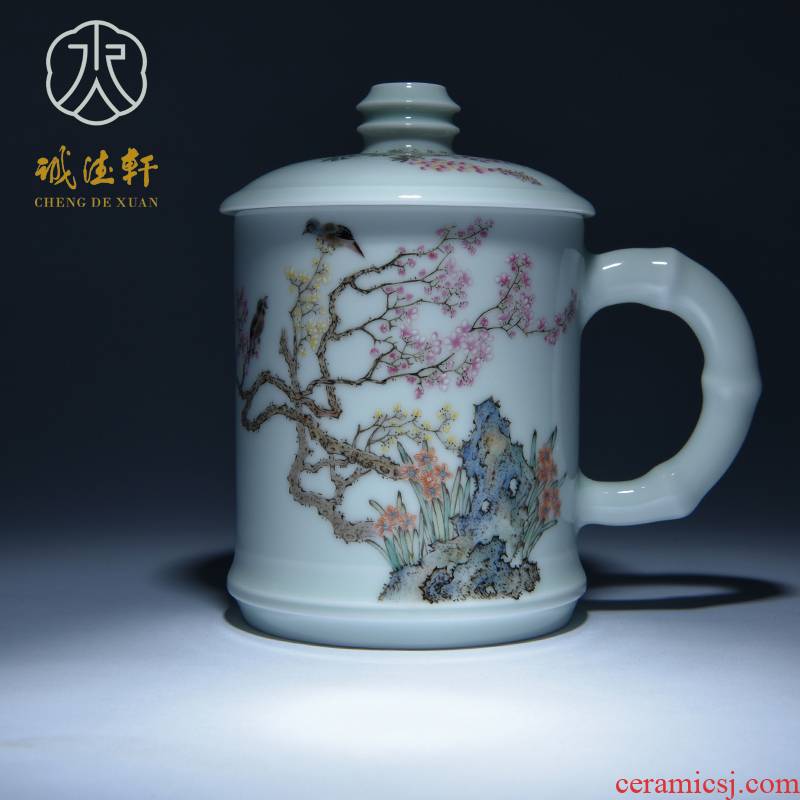 Cheng DE hin jingdezhen ceramic tea set, high - grade pure hand draw pastel the escape of 12 oz cups