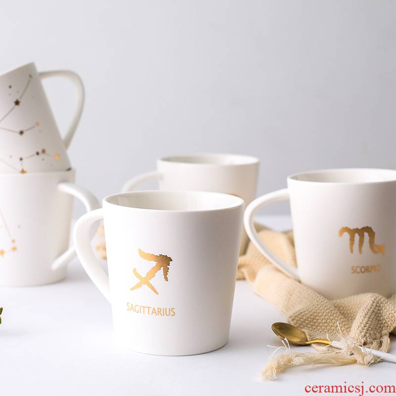 The content of The zodiac creative ceramic keller cup keller ceramic picking cups of coffee cup with cover