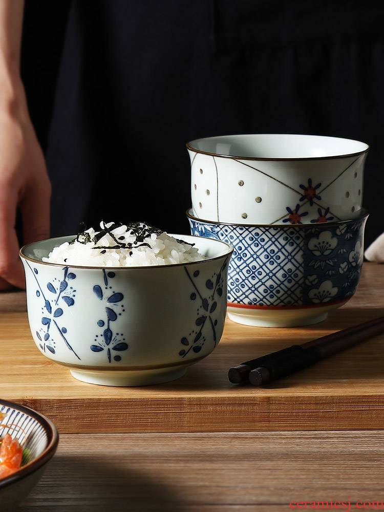 J together scene more Japanese ceramic bowl of creative design of household utensils wind restoring ancient ways under the glaze color eat bowl soup bowl
