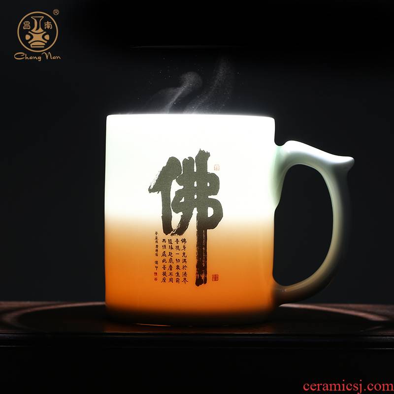 Chang south of jingdezhen tea service ceramic separation belt filter belt cover tea buddhist tea keller water transfer printing
