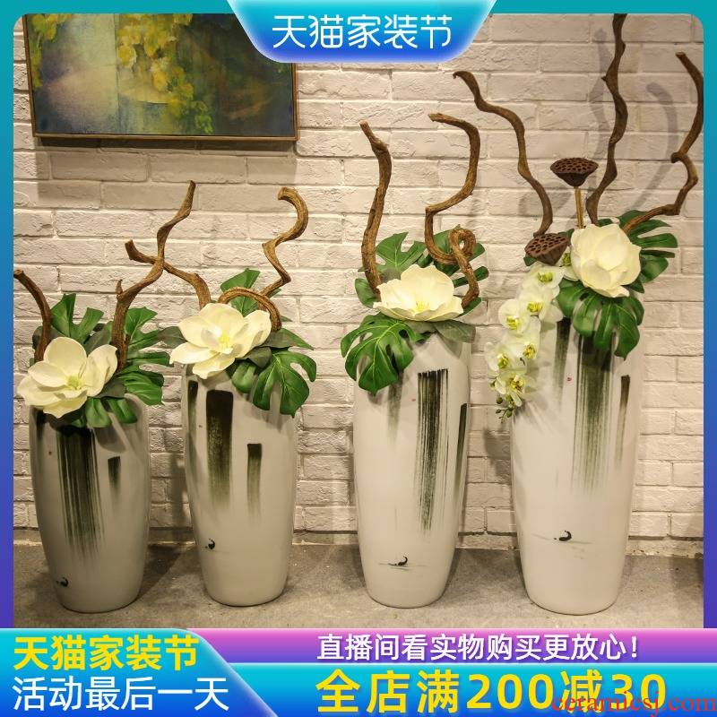 Jingdezhen ceramic big vase simulation dried flowers sitting room adornment is placed artificial flowers home decoration floor flower arranging flowers