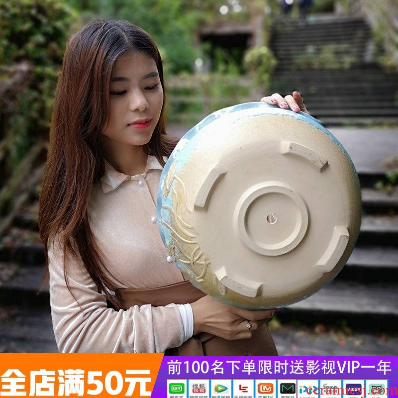 The Fleshy flower POTS, large diameter special offer a clearance package mail extra large household coarse pottery flowerpot ceramic large combo platter