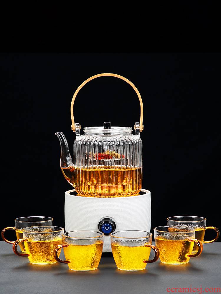 Tang Feng boiling pot of tea is heat - resistant glass girder household glass teapot monochromatic electric TaoLu round tea stove steaming tea