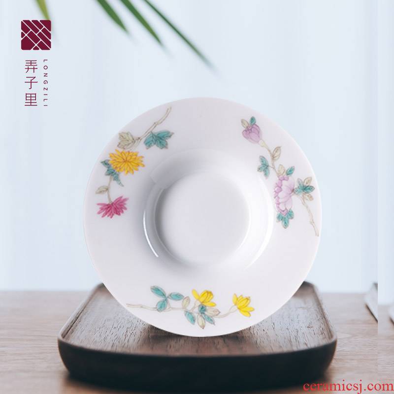 Get in pure manual hand - made ceramic tea set spare parts heat insulation, anti - skid household white porcelain cup mat cup small dishes
