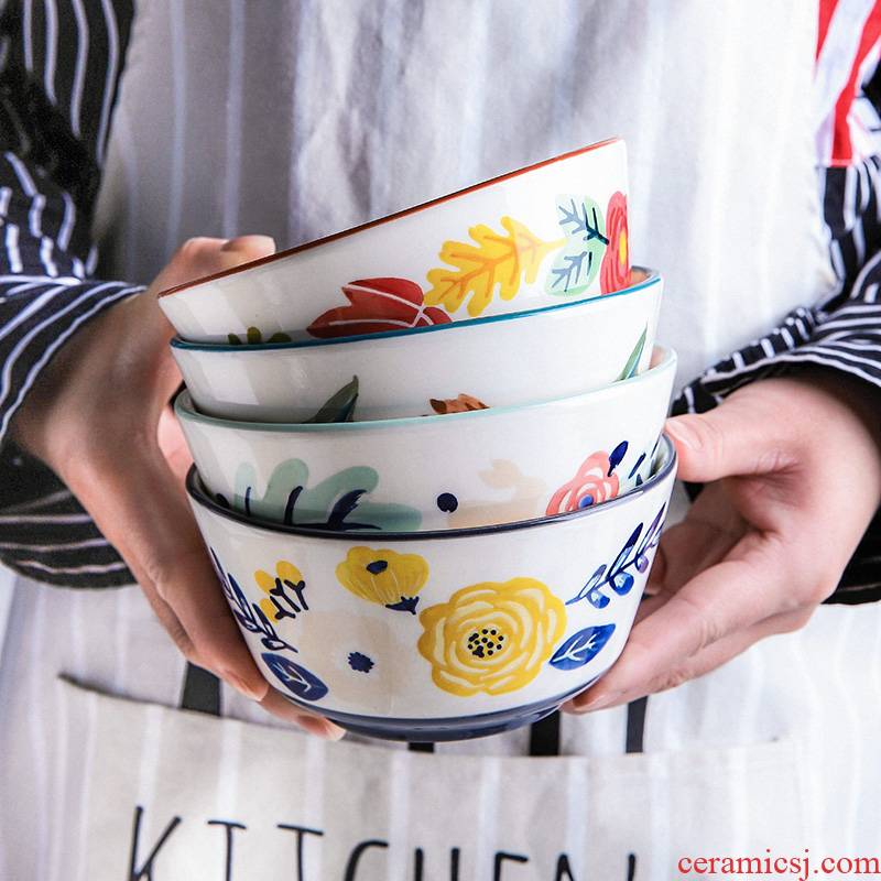 Shed in the next four seasons ceramic glaze color tableware home eat rice bowl of rice bowl salad bowl of soup bowl with rainbow such as bowl hat to bowl