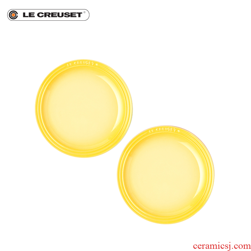 France 's LE CREUSET cool color stoneware 23 cm round plate of 2 times