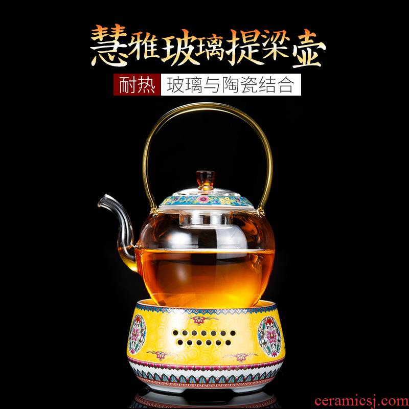 Enamel color TV TaoLu boiling tea ware glass teapot tea set teapot tea stove automatic kettle