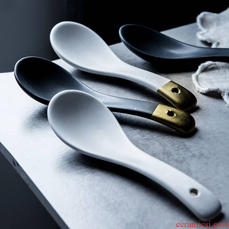 Spoon, run a Japanese small run small household ceramic Spoon children small Spoon, tableware a Spoon to eat star source