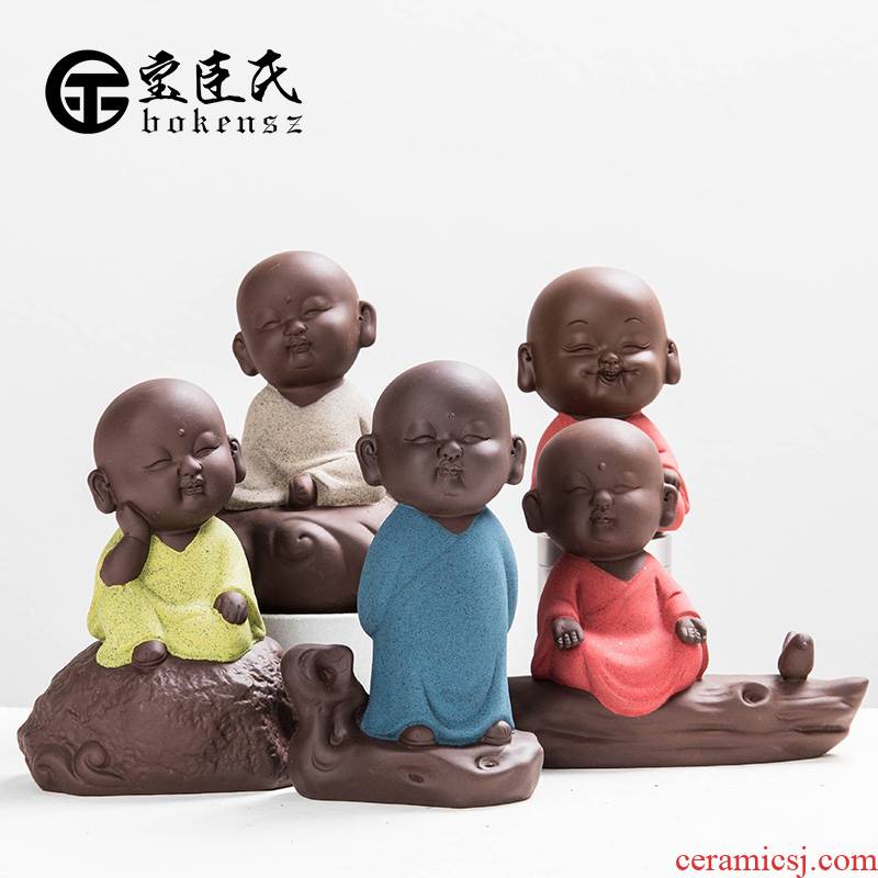 Pet furnishing articles creative express boutique tea can keep violet arenaceous the mythical wild animal characters little monk tea play pig tea tea art furnishing articles