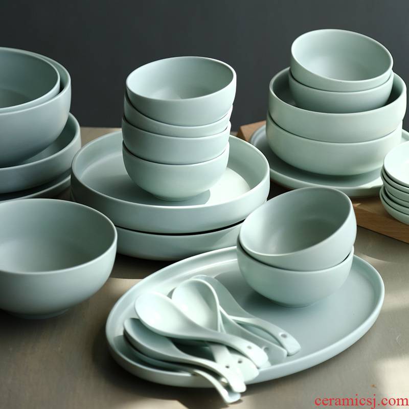 Tableware suit Nordic home eat bowl chopsticks contracted ceramic dishes salad bowl dish bowl of soup bowl rainbow such use