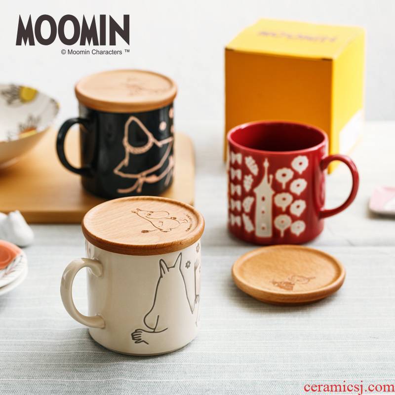Finland Moomin Moomin express cartoon ceramic cups with cover creative keller of coffee cup imported from Japan