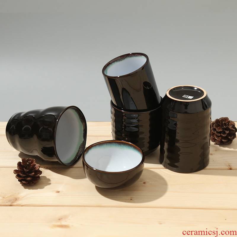 Three series of ceramic baiyun glaze tea utensils cup cup Japanese rice cup creative Japanese and Korean cuisine