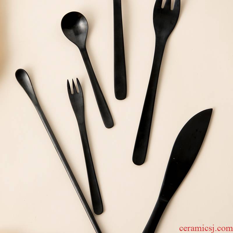 TaoDian creative household stainless steel western tableware European steak knife and fork set coffee spoon, fruit fork
