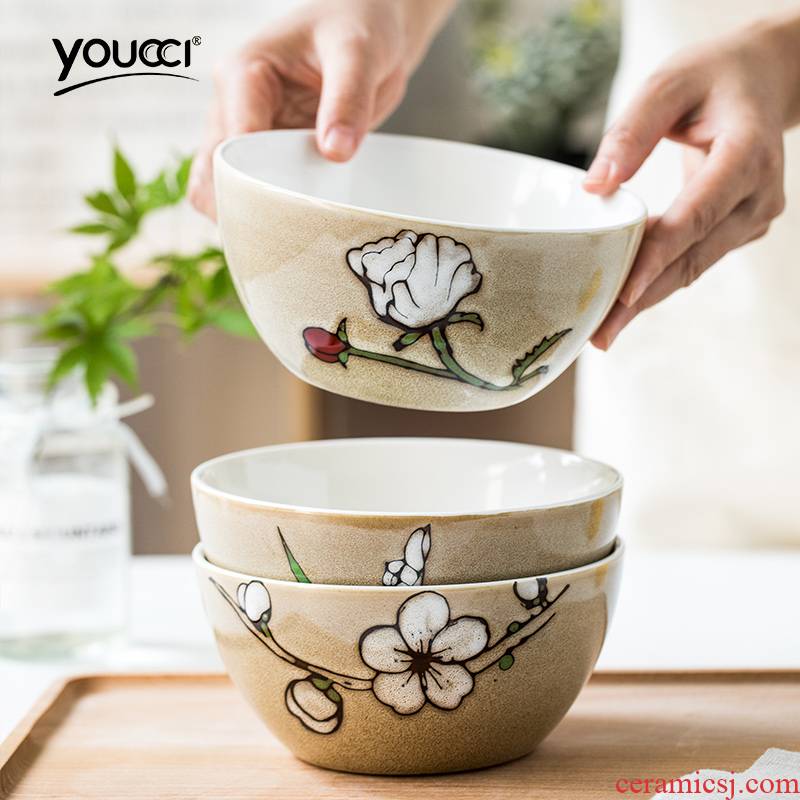 Creative hand - made home small mercifully rainbow such as bowl restaurant food bowl soup bowl Chinese ceramic tableware 6 inches for rainbow such use
