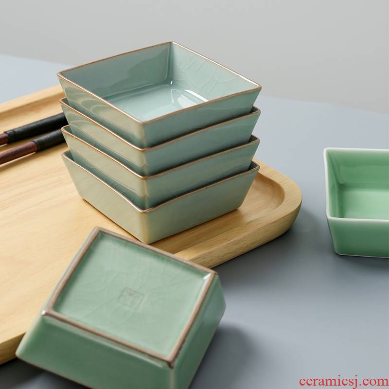 Longquan celadon flavored ice crack plate creative household vinegar dish of dried fruit little snack plate elder brother up with ceramic tableware