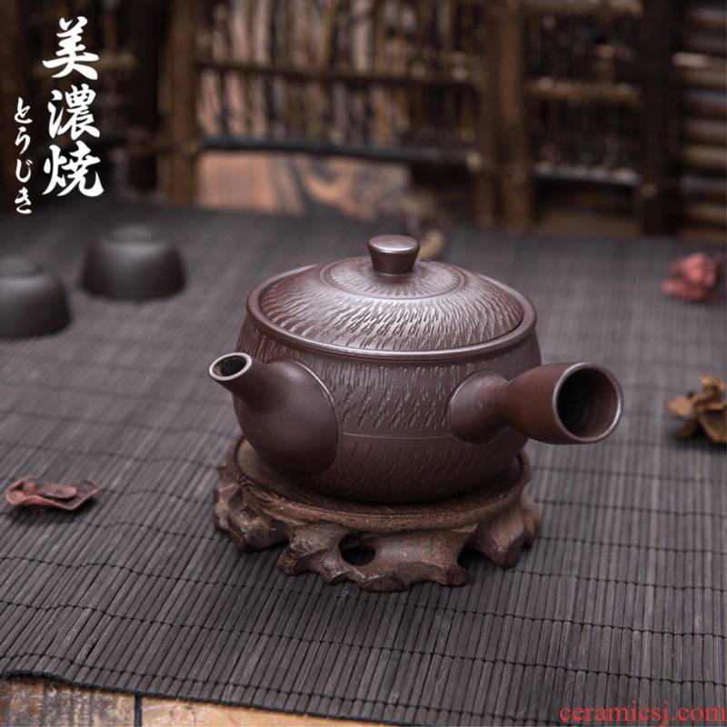 Japanese lasts a Japanese manual purple clay teapot ceramic small household little teapot teapot side purple sand teapot