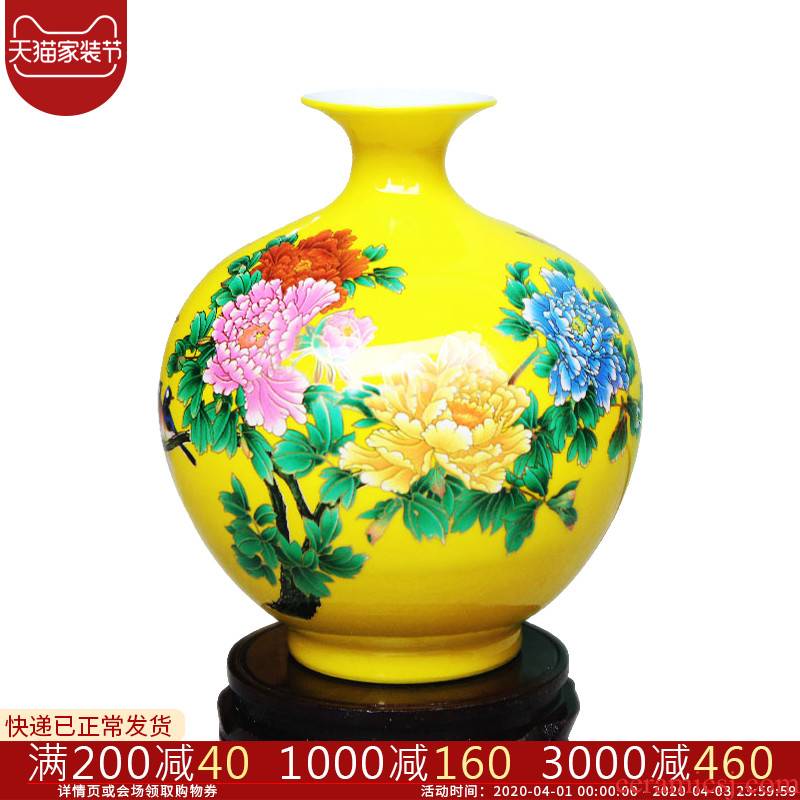 Jingdezhen ceramics vase pomegranate flower arranging machine of Chinese style household to decorate the living room TV ark, handicraft furnishing articles