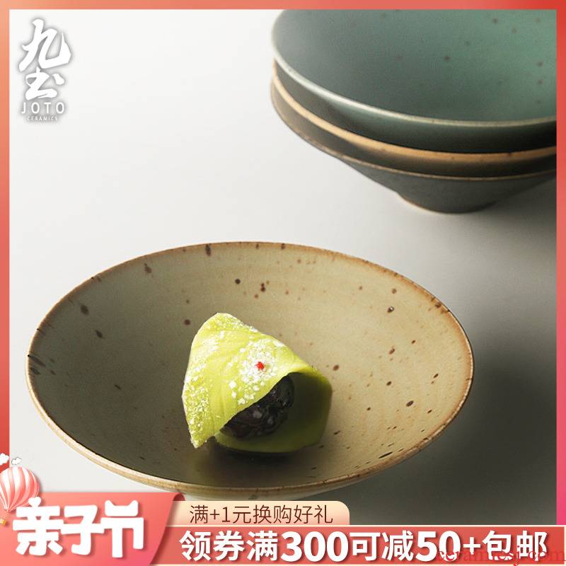 About Nine Japanese soil coarse pottery hat cup checking retro master sample tea cup large capacity for tea cup sweet dish flavor dishes