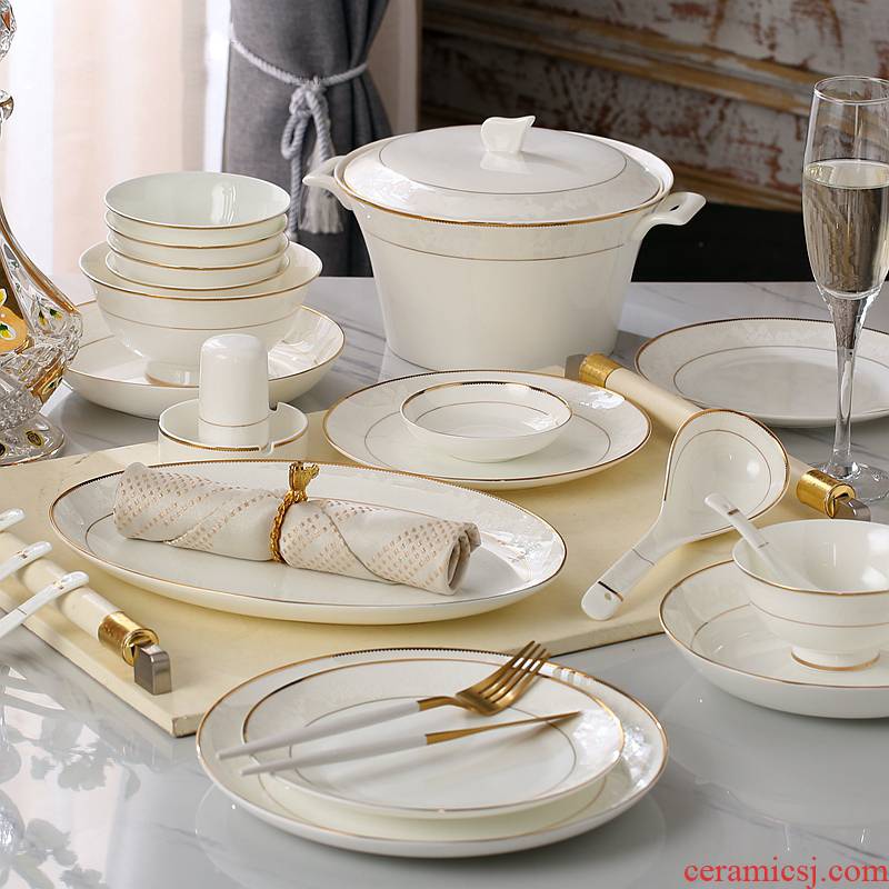 Ipads China tableware suit dishes home dishes suit contracted style dishes ceramic bowl chopsticks suit wedding gifts
