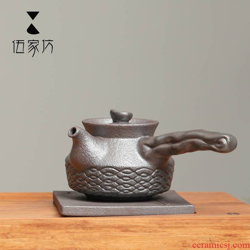 The Wu family fang ceramic teapot side teapot single pot of large capacity filter Japanese teapot kung fu tea set