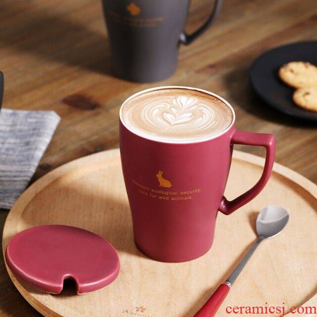 Creator mark cup Nordic breakfast coffee cup large - capacity glass with cover spoon couples tao office