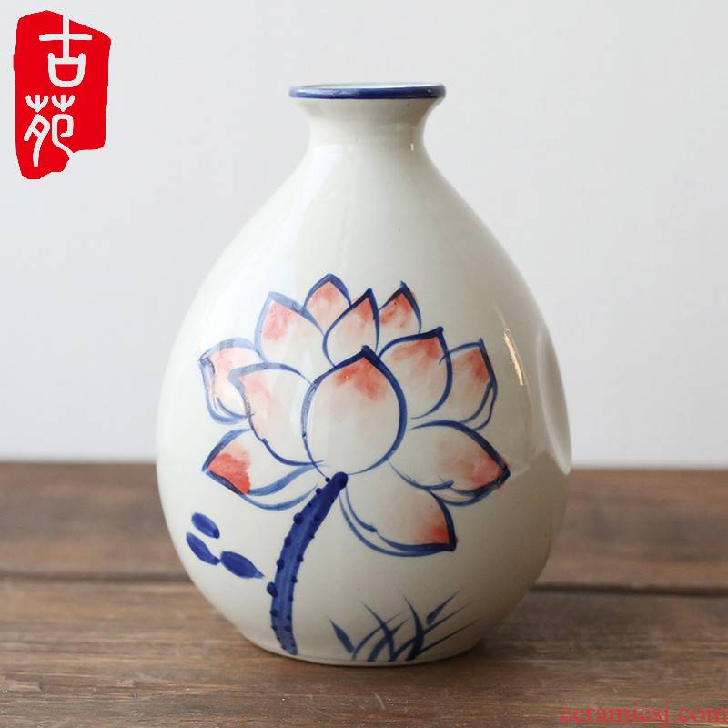 Ancient yuan 1 catty the an empty bottle with hand made decorative ceramic household hip ancientry jars furnishing articles winemaking small jugs